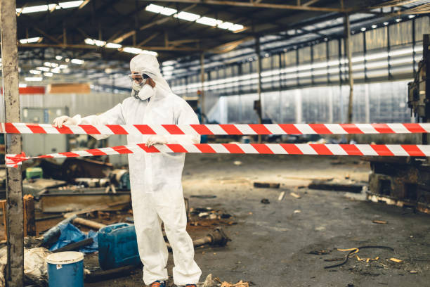 Professional Biohazard Cleanup technician working in Battle Creek, MI